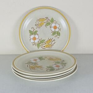 Set of 4 Hearthside Garden Prairie Flowers Salad/Dessert Plates 7-1/5"
